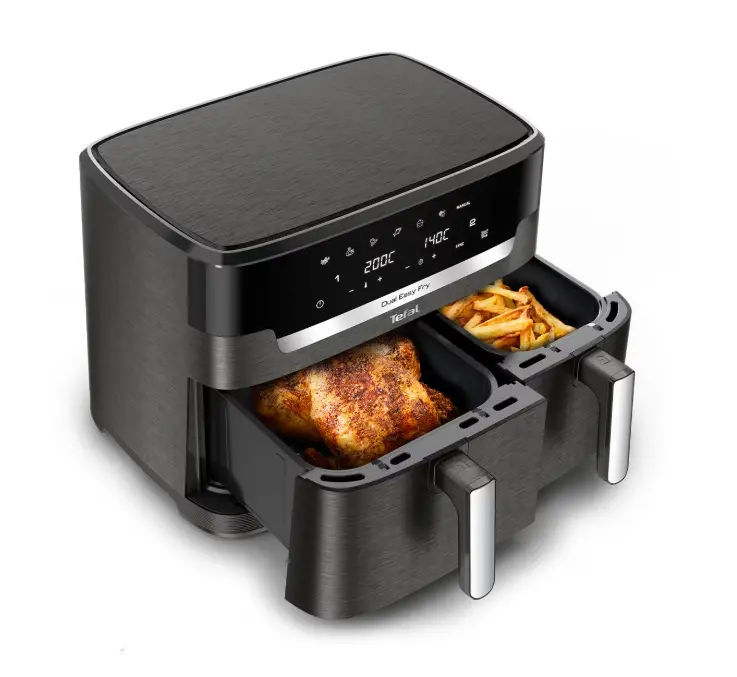 Уред за здравословно готвене, Tefal EY942HE0 Xxl Dual Easy Fry Coal Eu - image 1
