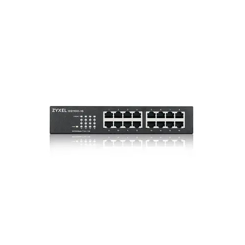 Комутатор, ZyXEL GS1100-16v4  Unmanaged + 16 port Gigabit Unmanaged Switch