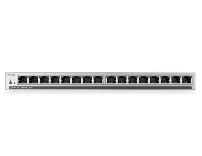 Комутатор, ZyXEL GS1100-16ES Slimline Unmanaged + 16 port Gigabit - Unmanaged + Switch
