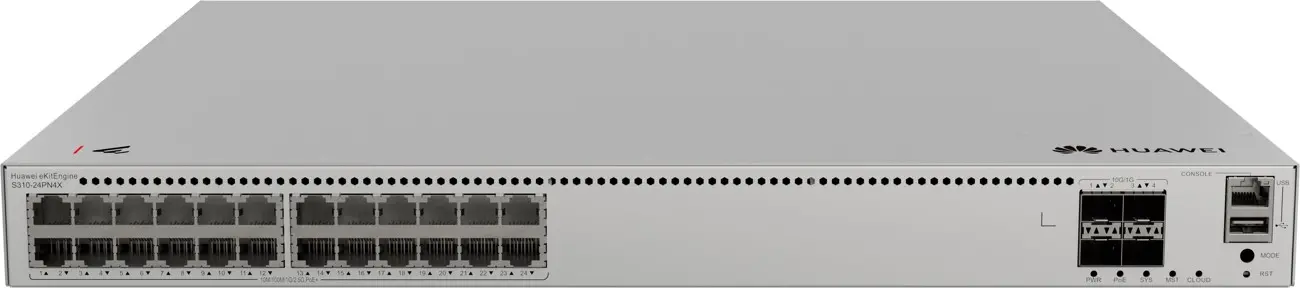 Комутатор Huawei S310-24PN4X, 24x2.5G POE+, 4x10G SFP+, L2+, 400W - image 2