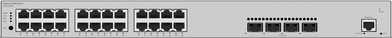 Комутатор Huawei S310-24P4X, 24x1G POE+, 4x10G SFP+, 400W, L2+ - image 3
