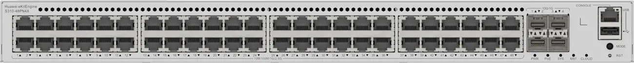Комутатор Huawei S310-48PN4X, 48x2.5G POE+, 4x10G SFP+, 360W, L2+ - image 3