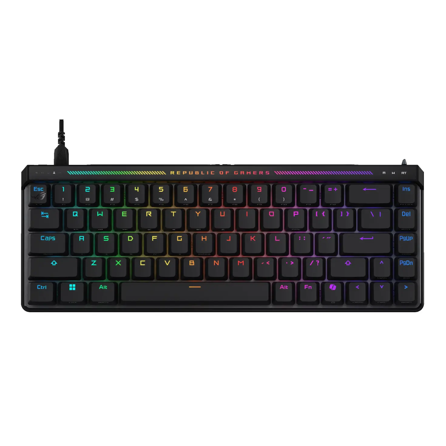 Клавиатура, Asus ROG Falchion Ace HFX 65 Analog Gaming Keyboard, pre-lubed ROG HFX Magnetic Switches, Rapid Trigger, touch panel, 8000 Hz polling rate, five-layer dampening & gasket mount, cover case, PBT Keycaps