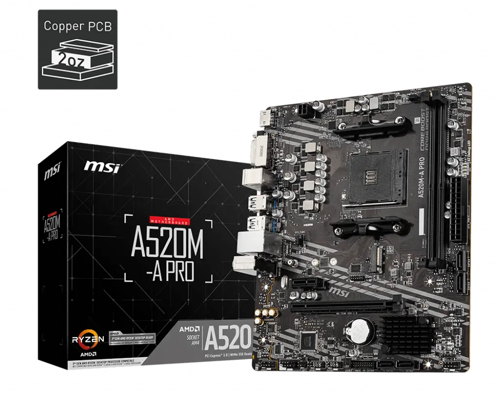 Дънна платка, MSI A520M-A PRO /AM4