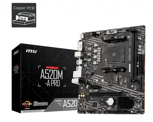 Дънна платка, MSI A520M-A PRO /AM4 - 1