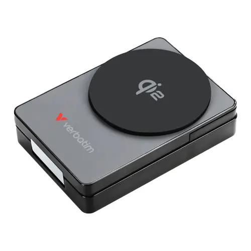 Външна батерия, Verbatim Foldable 3-in-1 Qi2 Magnetic Wireless Power Bank 5000 mAh Grey - image 1