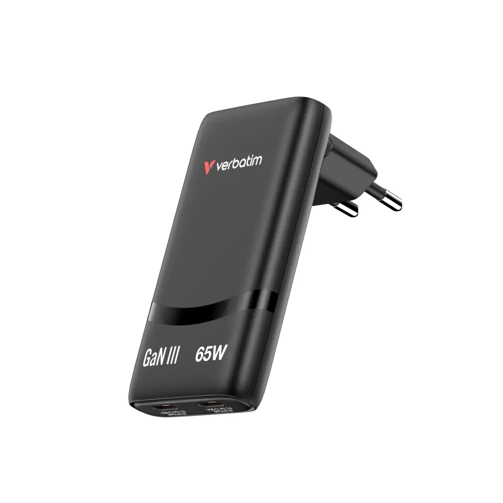 Зарядно устройство, Verbatim Fold 'n' Go GaN Charger 65W EU plug Black - image 10