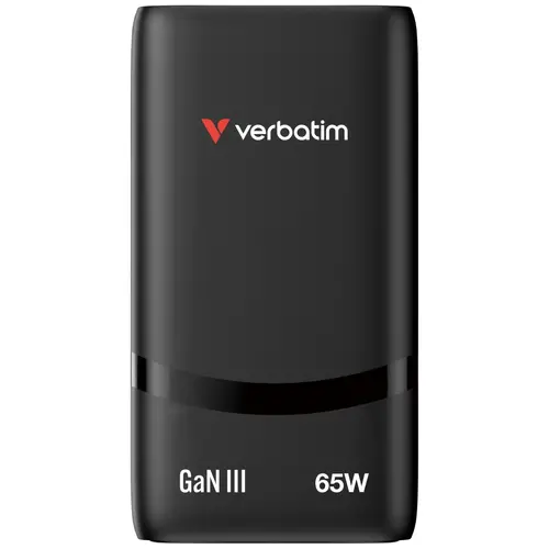 Зарядно устройство, Verbatim Fold 'n' Go GaN Charger 65W EU plug Black - image 2