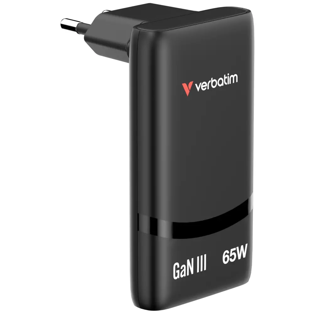 Зарядно устройство, Verbatim Fold 'n' Go GaN Charger 65W EU plug Black - image 6