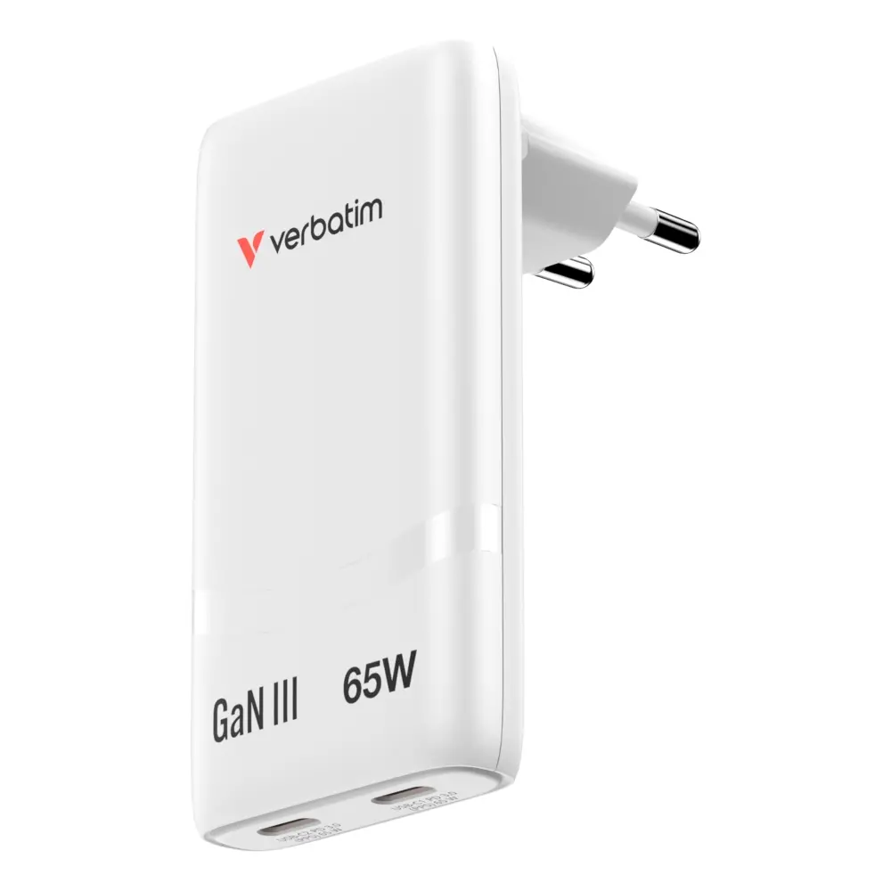 Зарядно устройство, Verbatim Fold 'n' Go GaN Charger 65W EU plug White - image 10