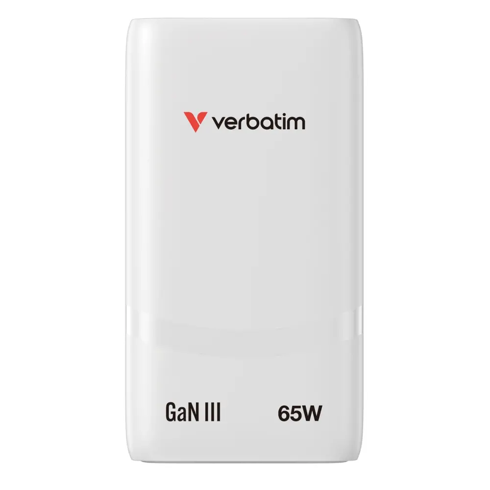 Зарядно устройство, Verbatim Fold 'n' Go GaN Charger 65W EU plug White - image 2