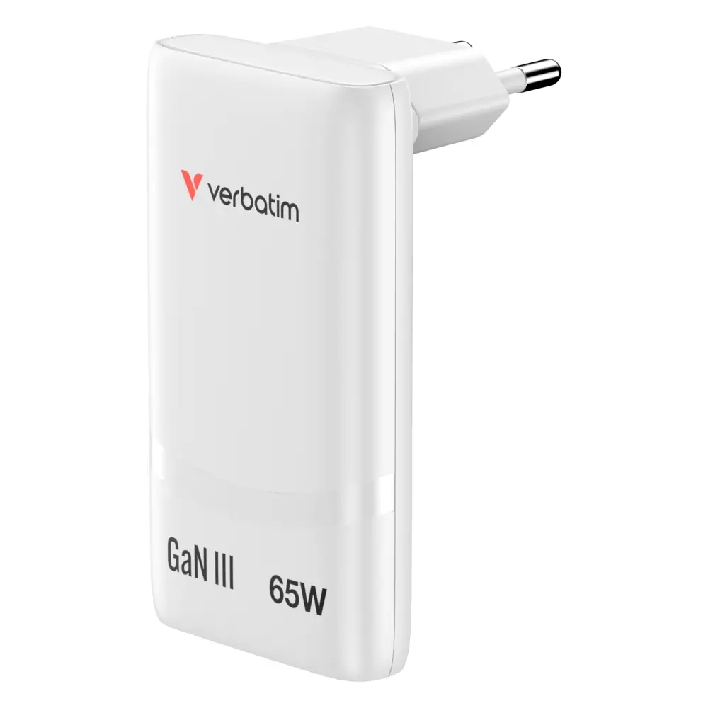Зарядно устройство, Verbatim Fold 'n' Go GaN Charger 65W EU plug White - image 9