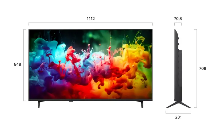 Телевизор, LG 50QNED71B3B., 50" 4K QNED MiniLED Smart TV, 3840x2160, DVB-T2/C/S2, Alpha 7 AI Processor, HDR10 / HLG, webOS 26 ThinQ, VRR / ALLM / HGiG, 4K Super Upscaling, WiFi 5, Bluetooth 5.3, AirPlay 2, LAN, CI, HDMI, AI Sound Pro, Google Cast, 2 pole Stand - image 1