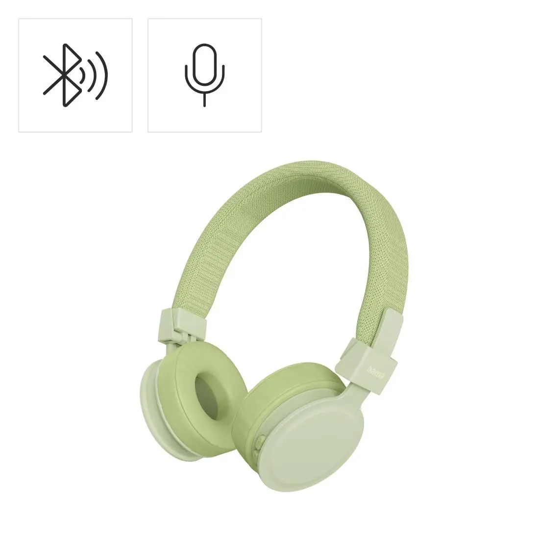 HAMA Слушалки с микрофон "Freedom Lit III" Bluetooth, On-Ear, зелен - image 9