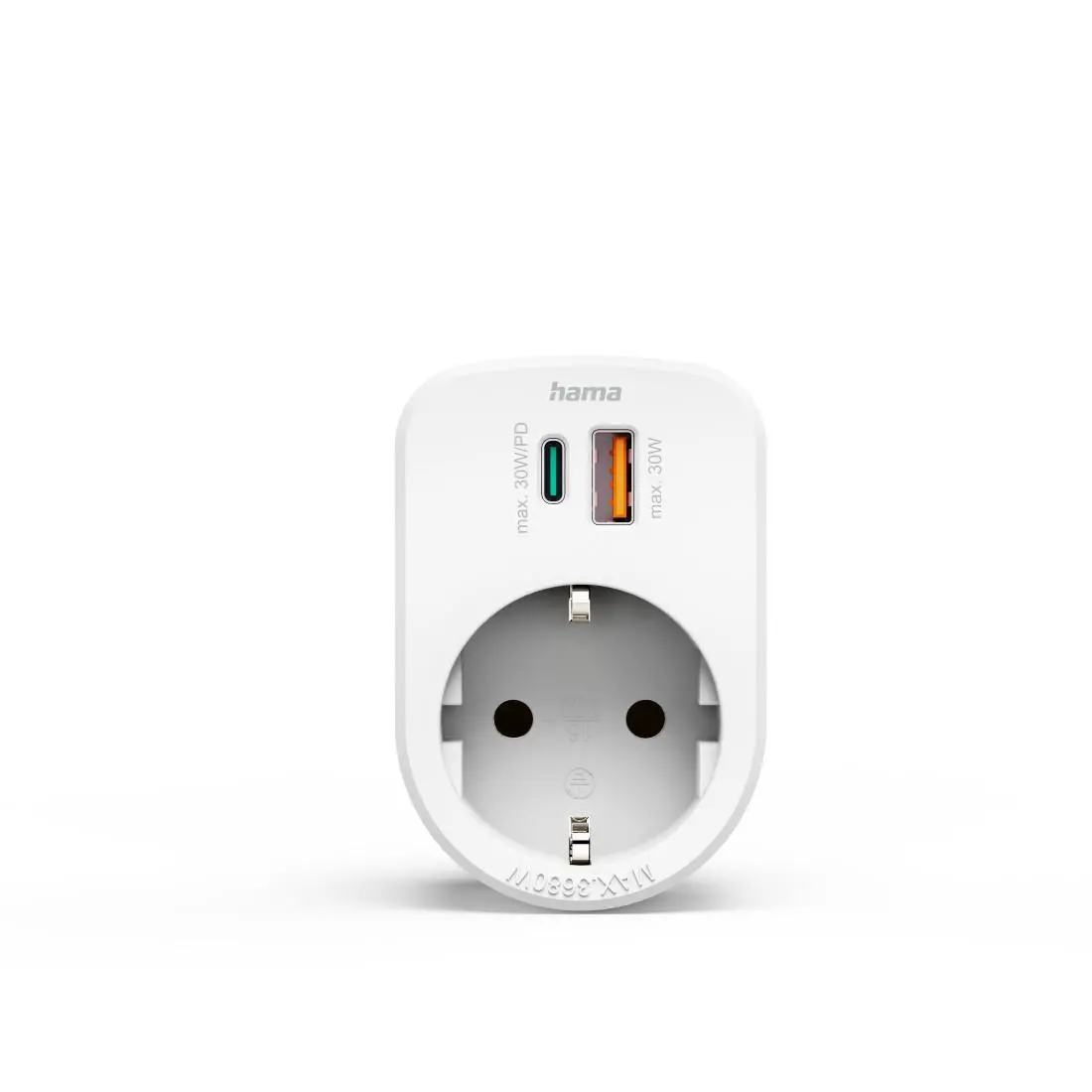 HAMA 3-мултипортов контакт, 1 x USB-C PD, 1 x USB-A, 1 x Шуко контакт, 30W PD - image 1