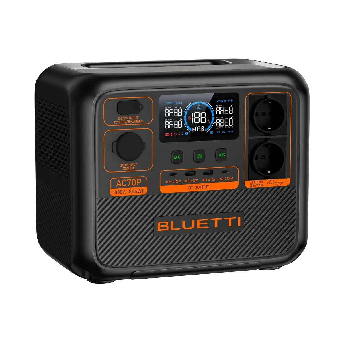 Bluetti Преносима електростанция Portable Power Station AC70P - Premium 80 - image 3