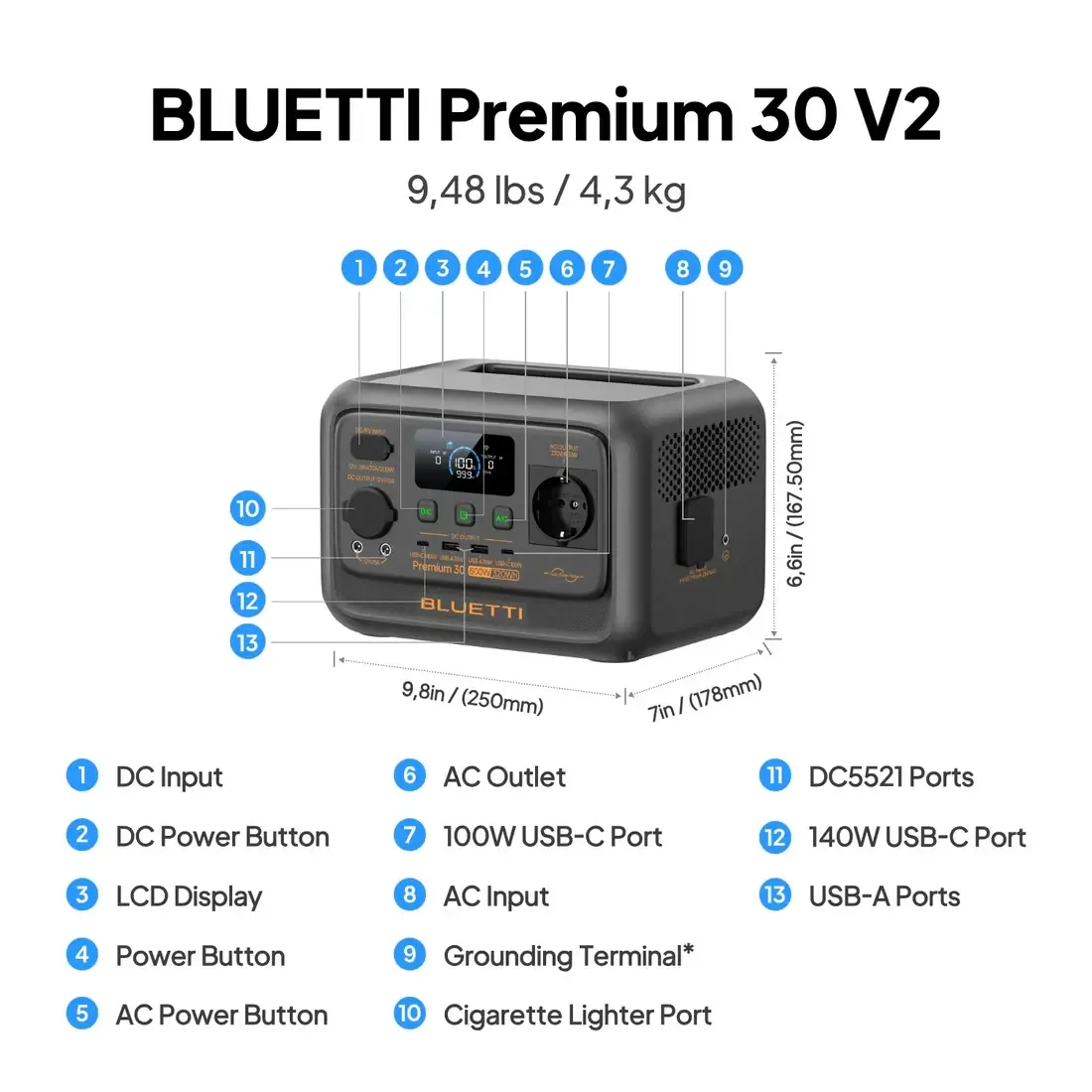 Bluetti Преносима електростанция Portable Power Station Premium 30 V2 - image 9
