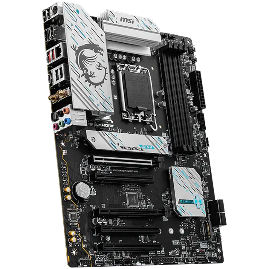 MSI B760 GAMING PLUS WIFI DDR4, LGA 1700, 4xDDR4, ATX, Dual Channel DDR4 5333(OC)MHz, 5x sloturi PCIe x16, 2x sloturi M.2, 1x HDMI, 1x DP, 2x USB 3.2 - image 2