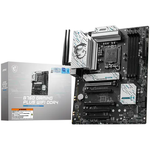 MSI B760 GAMING PLUS WIFI DDR4, LGA 1700, 4xDDR4, ATX, Dual Channel DDR4 5333(OC)MHz, 5x sloturi PCIe x16, 2x sloturi M.2, 1x HDMI, 1x DP, 2x USB 3.2 MSI B760 GAMING PLUS WIFI DDR4, LGA 1700, 4xDDR4, ATX, Dual Channel DDR4 5333(OC)MHz, 5x sloturi PCIe x16, 2x sloturi M.2, 1x HDMI, 1x DP, 2x USB 3.2
