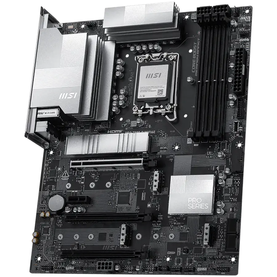MSI PRO Z890-P WIFI6E, LGA 1851, Dual Channel DDR5 up to 9200(OC)MHz, 3x PCIe x16 slots, 4x M.2 slot, 4x USB 2.0, 2x USB 3.2 Gen 1, 1x USB 3.2 Gen 2, 1x USB 3.2 Gen 2 Type-C, 1x HDMI, 1x DP, 5Gbps LAN, WIFI6E, 7.1 Audio, 3Y - image 1