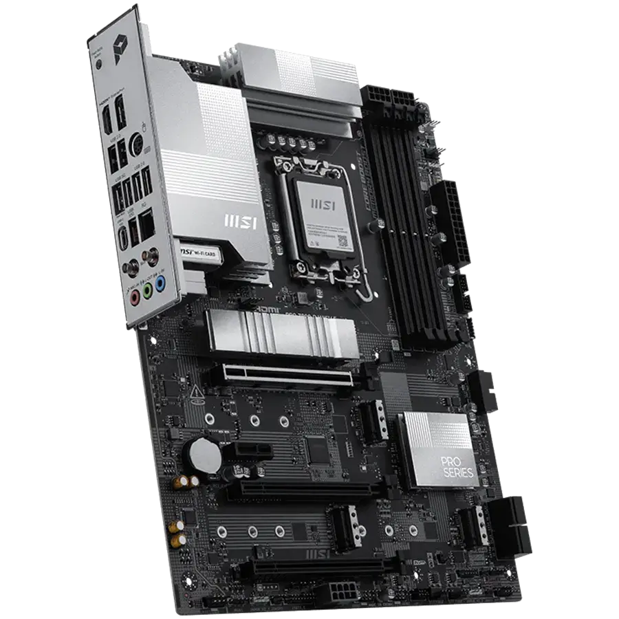 MSI PRO Z890-P WIFI6E, LGA 1851, Dual Channel DDR5 up to 9200(OC)MHz, 3x PCIe x16 slots, 4x M.2 slot, 4x USB 2.0, 2x USB 3.2 Gen 1, 1x USB 3.2 Gen 2, 1x USB 3.2 Gen 2 Type-C, 1x HDMI, 1x DP, 5Gbps LAN, WIFI6E, 7.1 Audio, 3Y - image 2