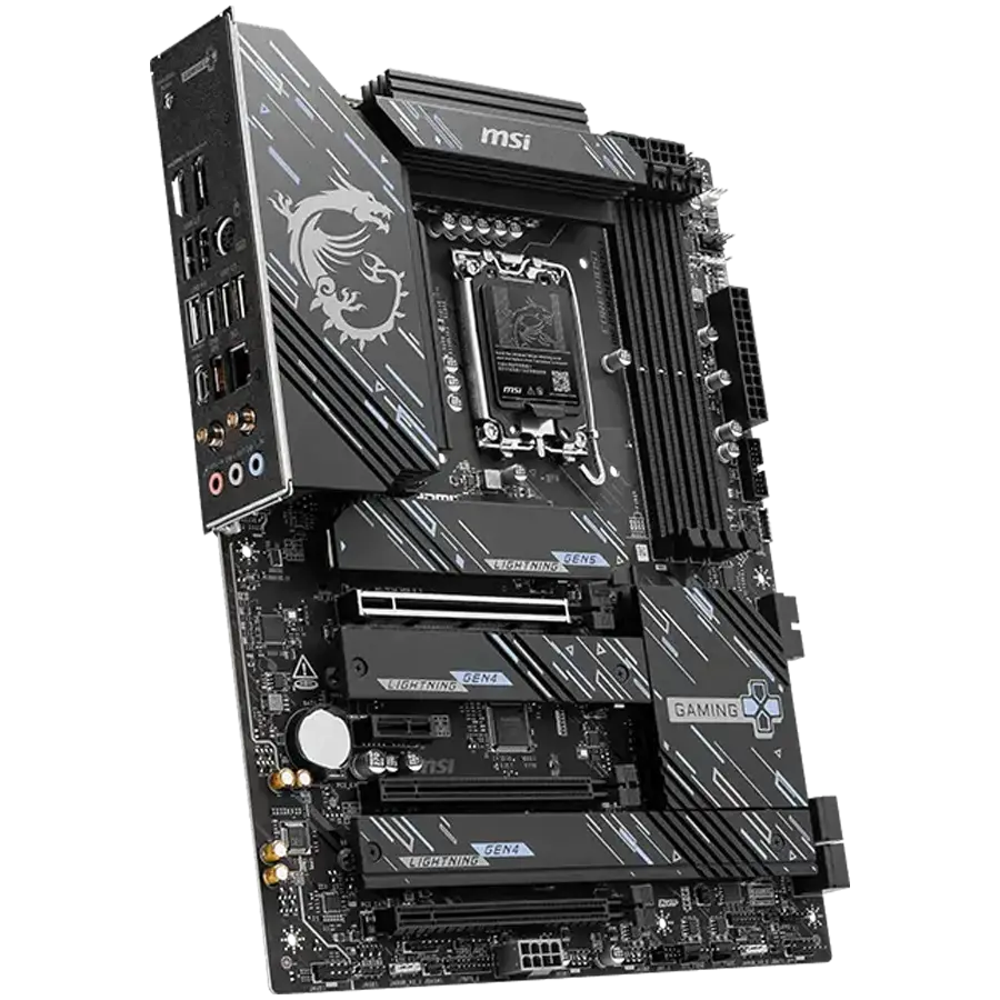MSI Z890 GAMING PLUS WIFI6E, LGA 1851, Dual Channel DDR5 up to 9200(OC)MHz, 3x PCIe x16 slots, 4x M.2 slot, 4x USB 2.0, 2x USB 3.2 Gen 1, 1x USB 3.2 Gen 2, 1x USB 3.2 Gen 2 Type-C, 1x HDMI, 1x DP, 5Gbps LAN, WIFI6E, 7.1 Audio, 3Y - image 2