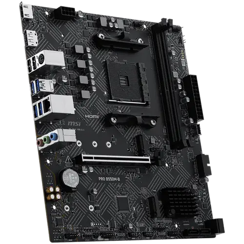 MSI PRO B550M-B, M-ATX, Socket AM4, 2 DIMM, Dual Channel DDR4 έως 4600+(OC)MHz, 1x υποδοχή PCIe 4.0 x16, 2x υποδοχές M.2, 4x USB 3.2 Gen 1, 2x USB - 2