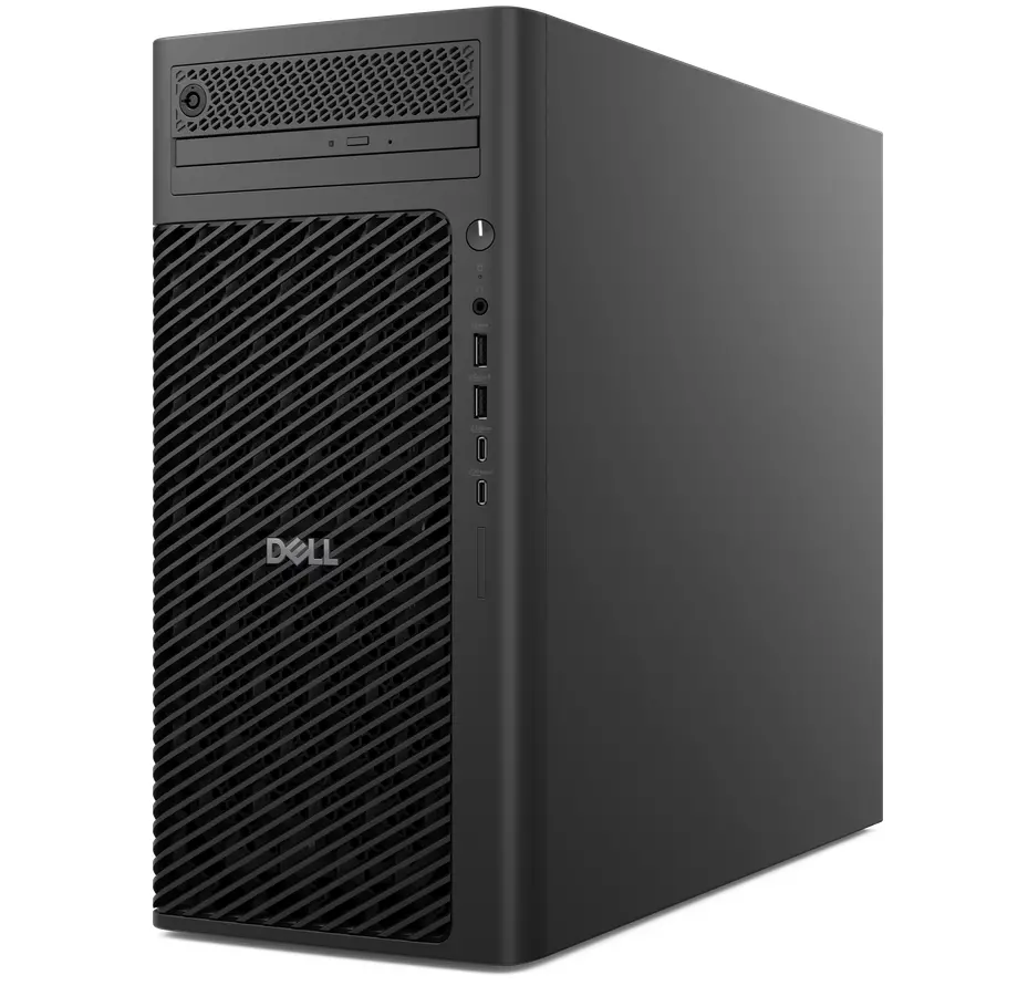 Работна станция, Dell Pro Max Tower T2 FCT2250, Intel Core Ultra 7 265 (30 MB cache, 20 cores, 1.8 GHz to 5.3GHz), 16GB: 1 x 16 GB, DDR5, 5600 MT/s, 512GB SSD PCIe M.2, Integrated Graphics, Keyboard&Mouse, 1500W, Ubuntu, 3Y PS - image 1