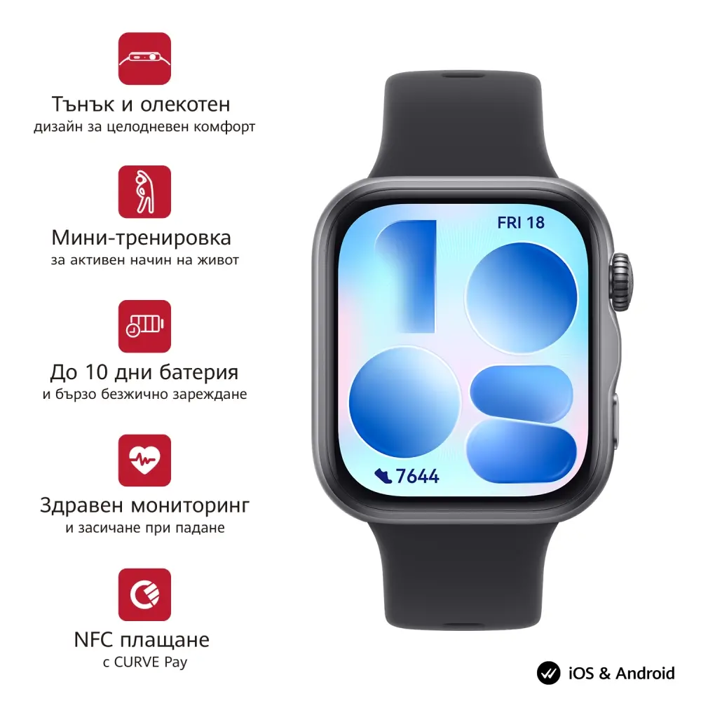 Часовник, Huawei Watch Fit 5 Niki-B19F Black