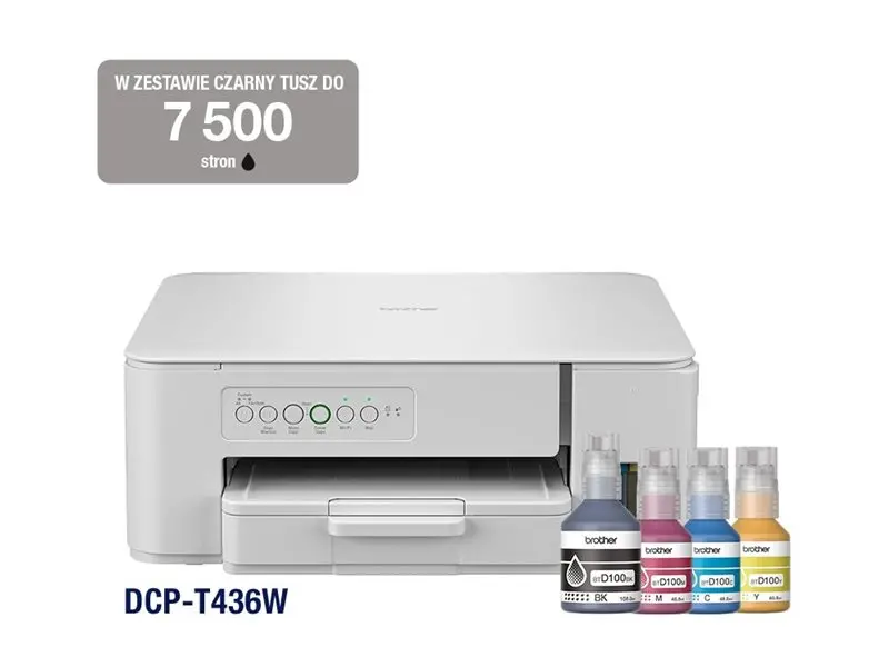BROTHER DCPT436WYJ1 Color Inkjet A4 MFP Ink Tank System 16/9ipm Wireless AirPrint White