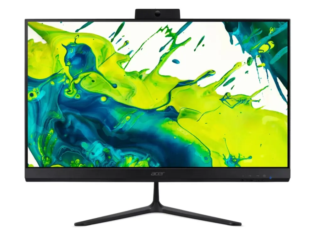Настолен компютър - всичко в едно, Acer Aspire C24-B, 23.8'' FHD IPS AiO 120Hz, Intel Core Ultra 5 115U (up to 4.20GHz, 10MB), 16GB DDR5 (1 slot free), 512GB SSD, no DVD, Intel UHD, HDMI, USB 3.2, USB 2.0, Type- C, RJ-45, WiFi 6, BT 5.0, Glan,Tilt, Cam+mic, KBD& Mouse USB, NO OS, Black