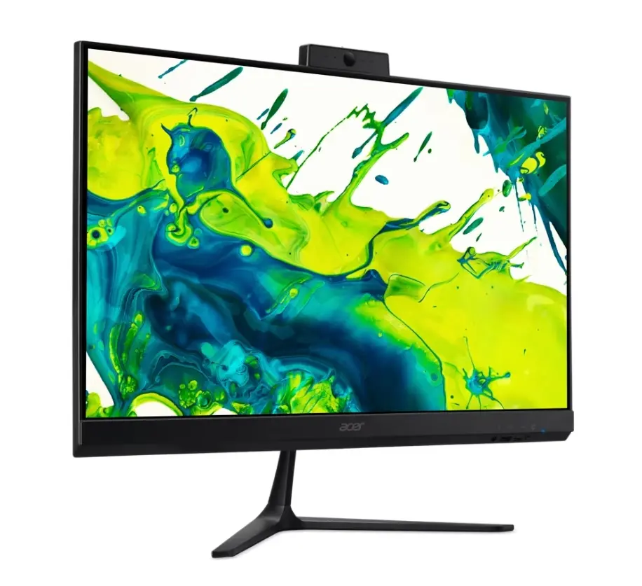 Настолен компютър - всичко в едно, Acer Aspire C24-B, 23.8'' FHD IPS AiO 120Hz, Intel Core Ultra 5 115U (up to 4.20GHz, 10MB), 16GB DDR5 (1 slot free), 512GB SSD, no DVD, Intel UHD, HDMI, USB 3.2, USB 2.0, Type- C, RJ-45, WiFi 6, BT 5.0, Glan,Tilt, Cam+mic, KBD& Mouse USB, NO OS, Black - image 1
