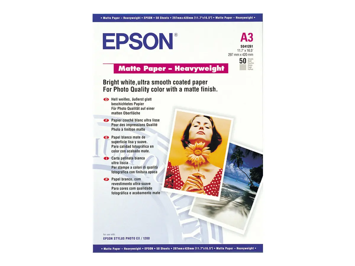 EPSON S041261 Ματ βαρύ χαρτί inkjet 167g/m2 A3 50 φύλλα συσκευασία 1 τεμαχίου