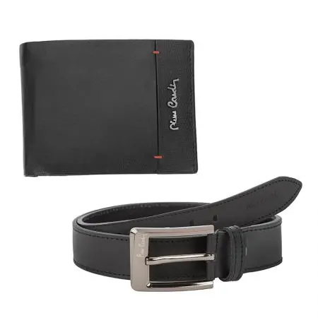 Мъжки комплект портфейл и колан Pierre Cardin - 110 см