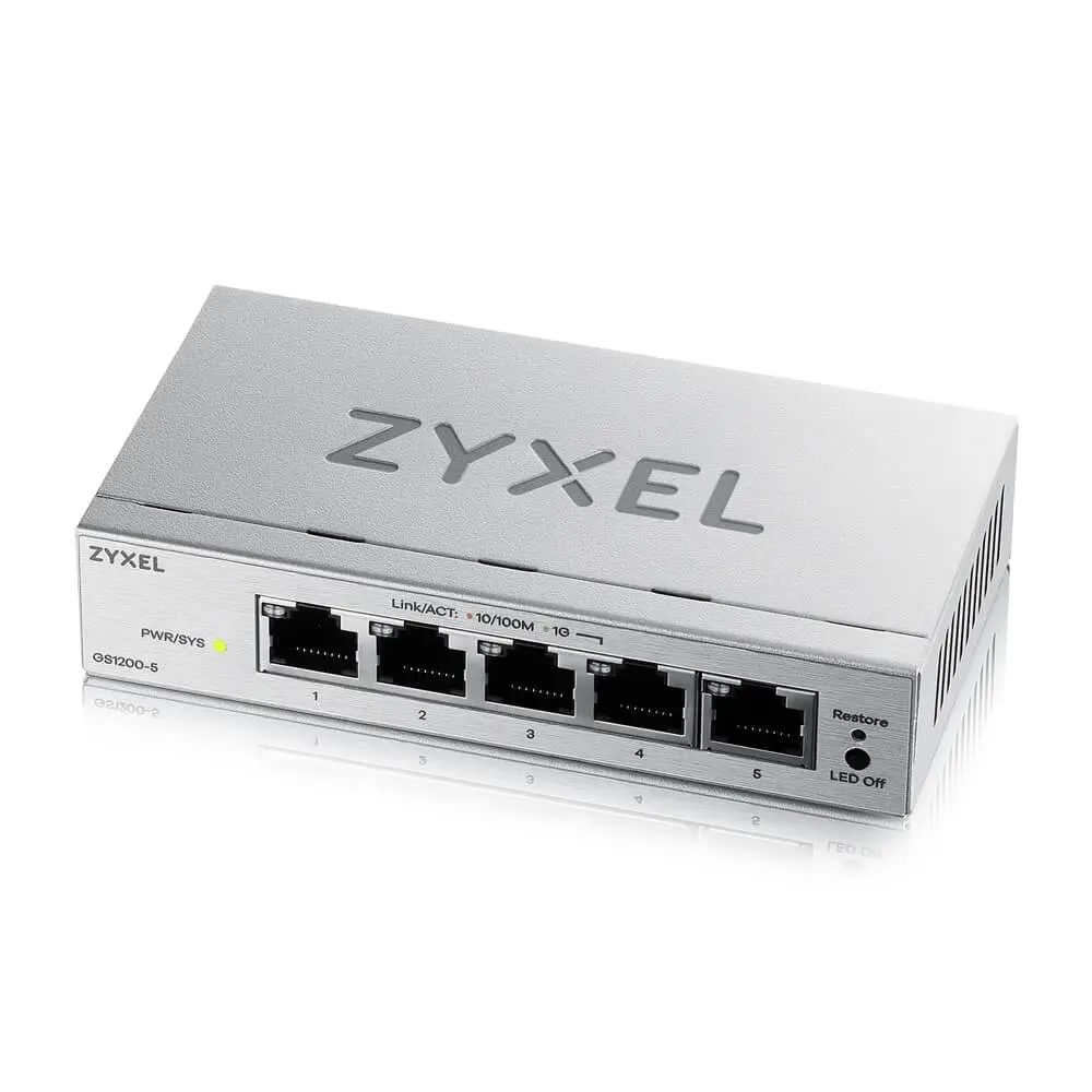 Switch, ZyXEL GS1200-5 v3, 5 porturi Gigabit webmanaged Desktop Switch