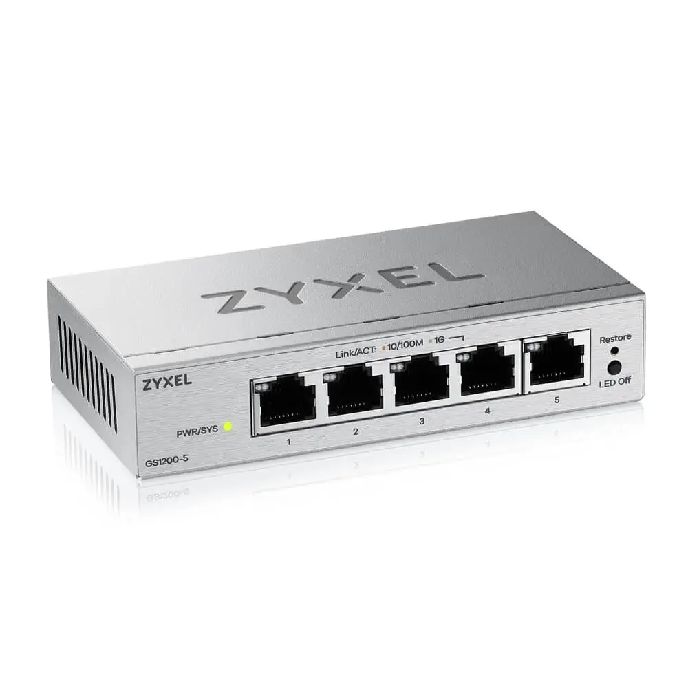Switch, ZyXEL GS1200-5 v3, 5 porturi Gigabit webmanaged Desktop Switch - image 1