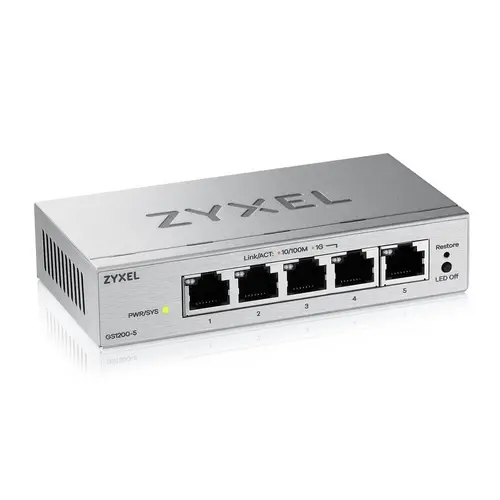 Switch, ZyXEL GS1200-5 v3, 5 θυρών Gigabit webmanaged Desktop Switch - 2