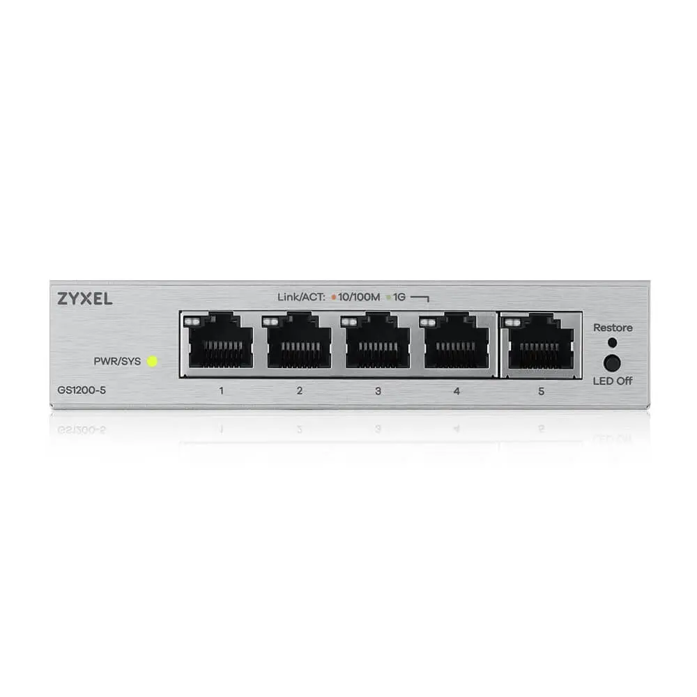 Switch, ZyXEL GS1200-5 v3, 5 porturi Gigabit webmanaged Desktop Switch - image 2