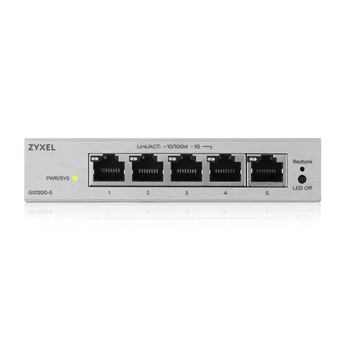 Switch, ZyXEL GS1200-5 v3, 5 θυρών Gigabit webmanaged Desktop Switch - 3