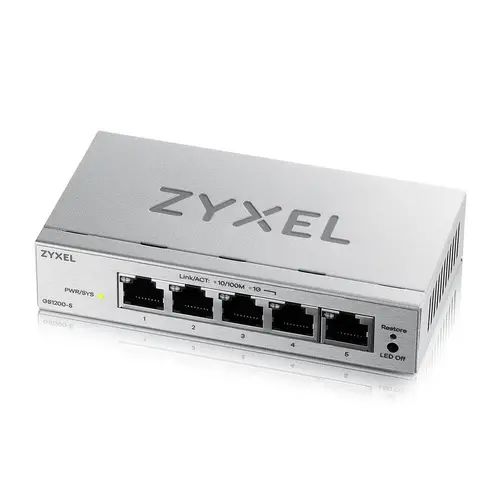 Switch, ZyXEL GS1200-5 v3, 5 θυρών Gigabit webmanaged Desktop Switch - 1