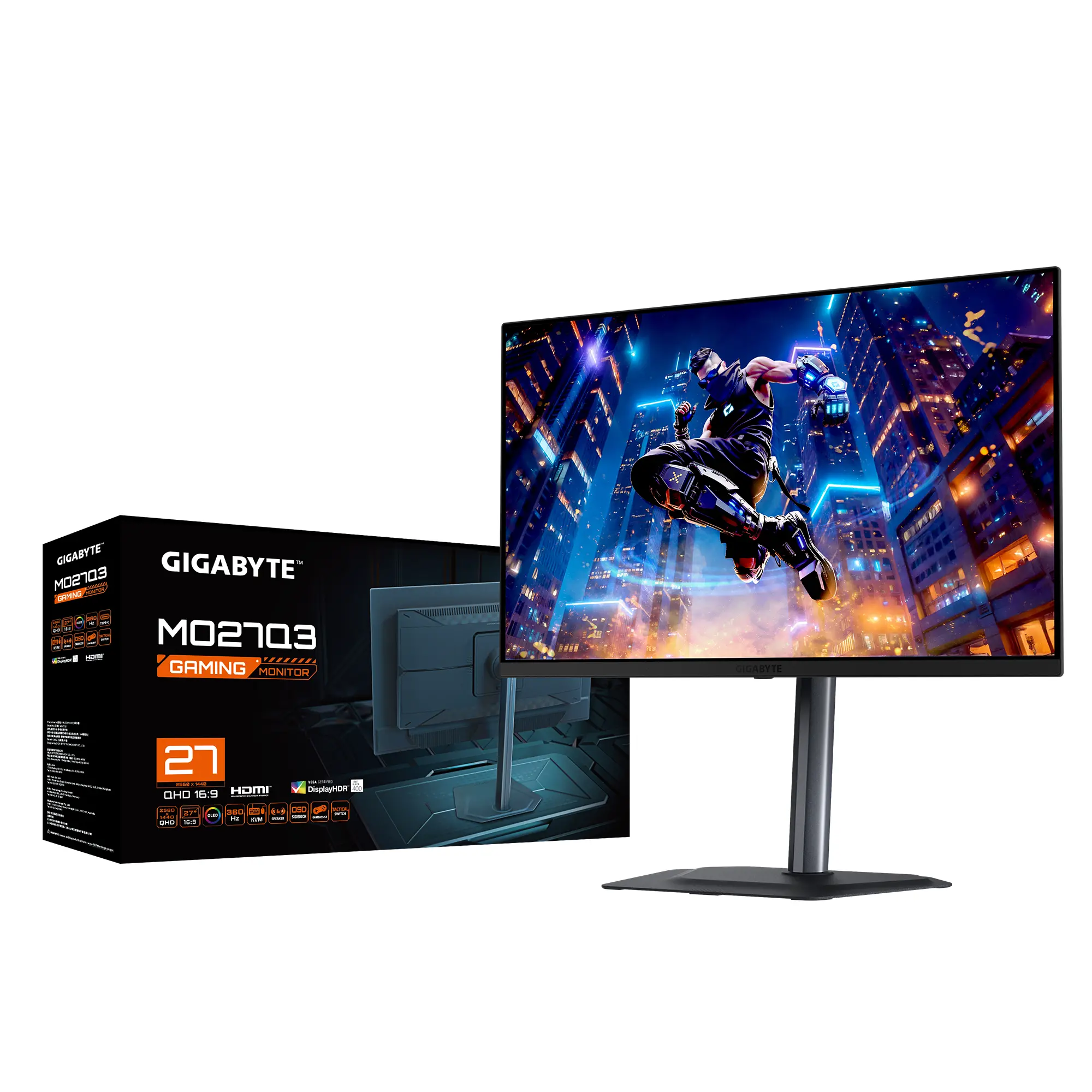 Геймърски монитор GIGABYTE MO27Q3 - 27" QD-OLED, QHD(2560x1440), 360Hz, 0.03ms, G-Sync, FreeSync Premium Pro - image 6