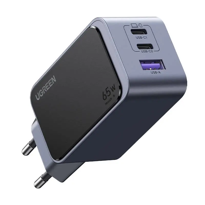 ЗАРЯДНО УСТРОЙСТВО X553 220V 2xUSB-C 1xUSB A GaN 65W NEXODE AIR UGREEN - image 1