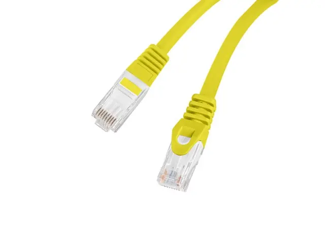Кабел, Lanberg patch cord CAT.6A U/UTP LSZH CU 0.25m Fluke Passed, Yellow - image 1