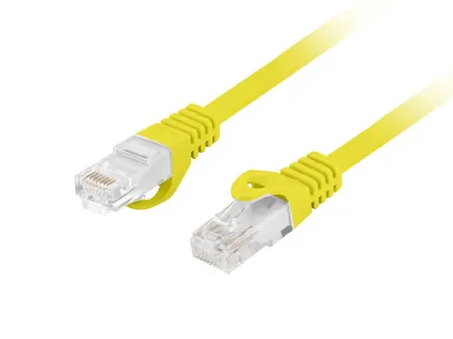 Кабел, Lanberg patch cord CAT.6A U/UTP LSZH CU 0.25m Fluke Passed, Yellow