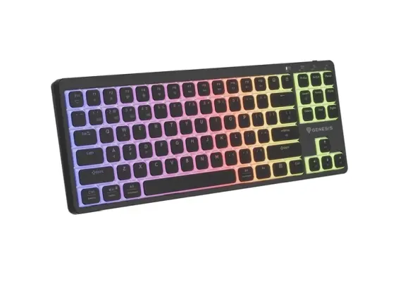 Клавиатура, Genesis Gaming Keyboard Thor 430 TKL Wireless, US, RGB Mechanical Outemu Pink, Silent Slim, Black - image 2