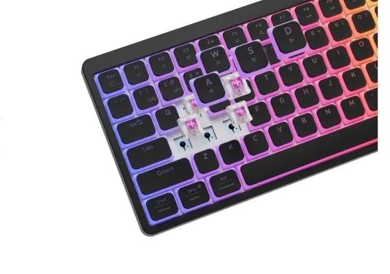Клавиатура, Genesis Gaming Keyboard Thor 430 TKL Wireless, US, RGB Mechanical Outemu Pink, Silent Slim, Black - image 3