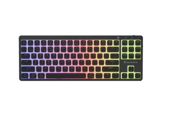 Клавиатура, Genesis Gaming Keyboard Thor 430 TKL Wireless, US, RGB Mechanical Outemu Pink, Silent Slim, Black - image 7