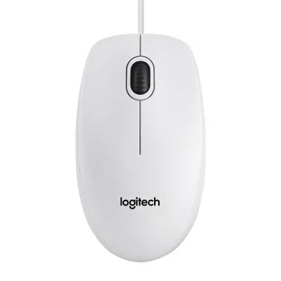 МИШКА LOGITECH B100 - Optical USB Mouse, USB Type-A - Жична - White - PN 910-003360