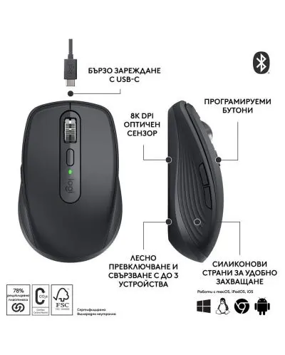 МИШКА LOGITECH MX Anywhere 3S - Wireless / Безжична  - Graphite - PN 910-006929 - image 6
