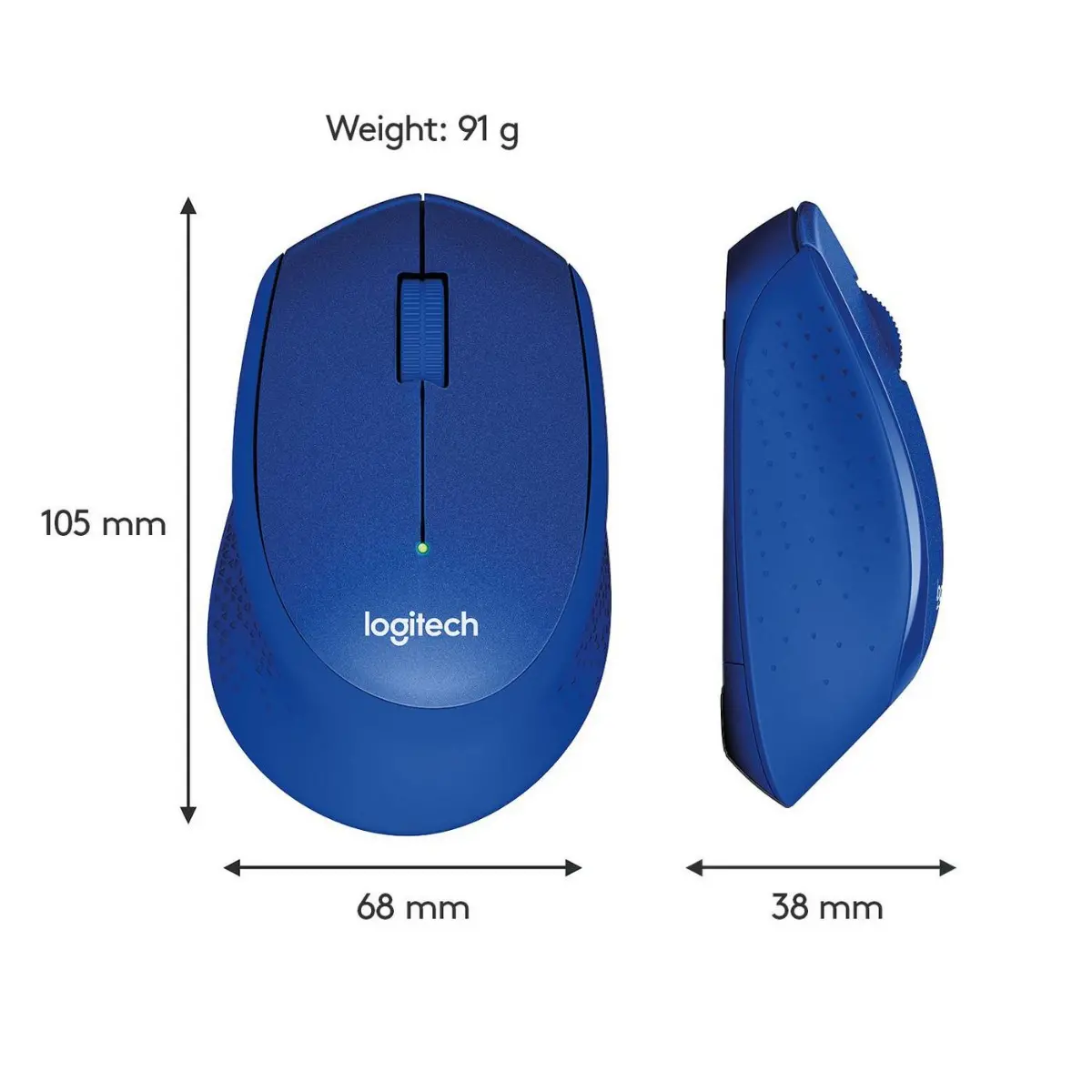 МИШКА LOGITECH M330 SILENT PLUS - RF Wireless, Alkaline - Wireless / Безжична - Blue - PN 910-004910 - image 4